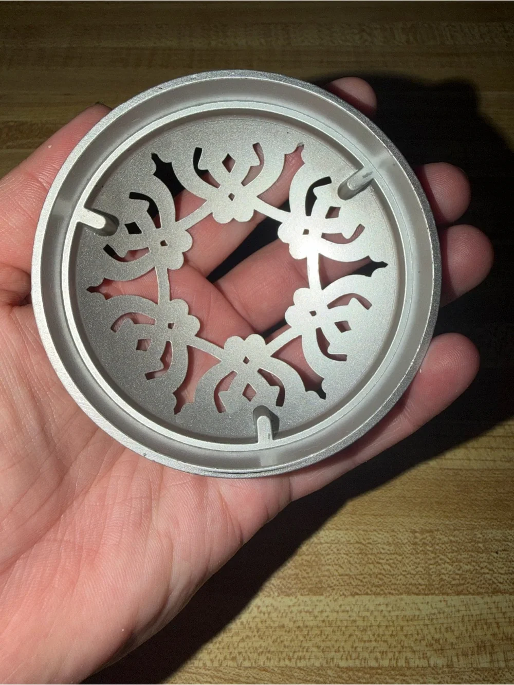 Vintage-Inspired Round‎ Celtic candle cover in Antique Silver Tone